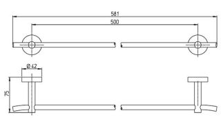 Полотенцедержатель Paini Pixel 81CR002 хром